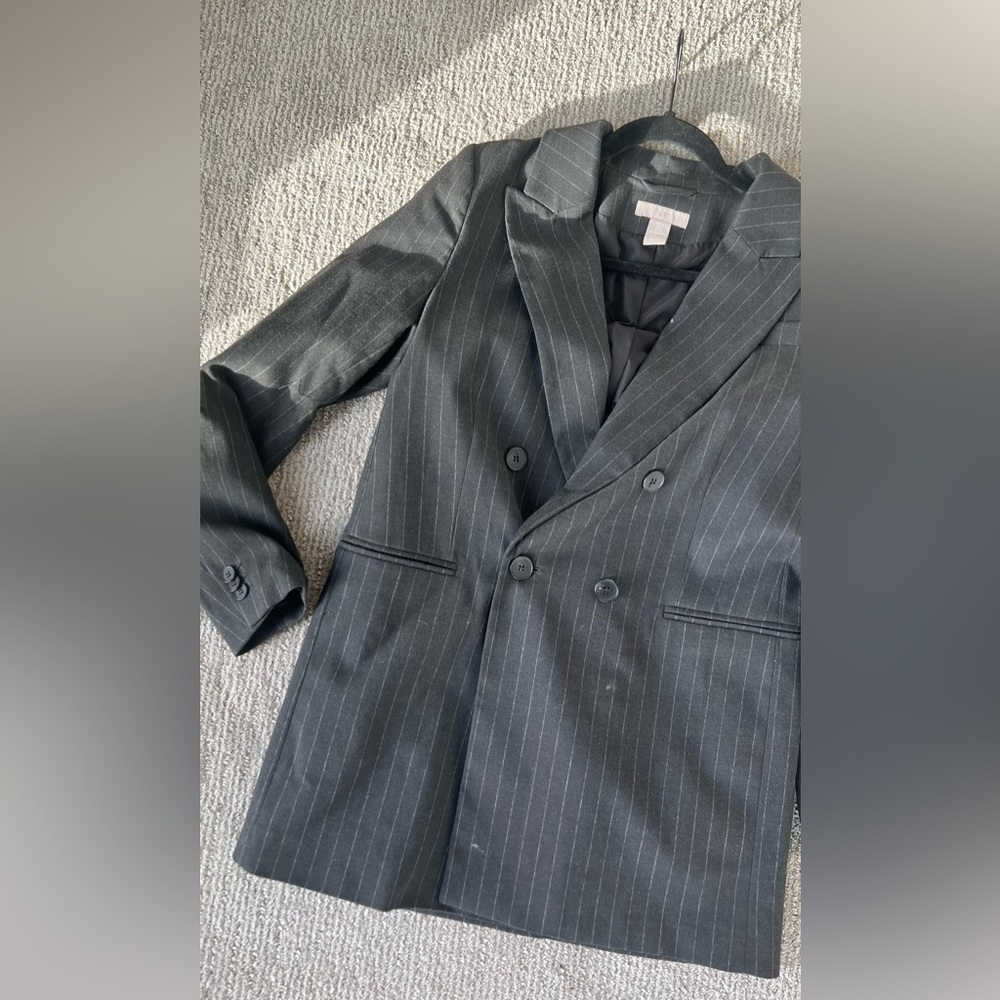 Pinstripe Double Breasted Blazer